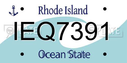 IEQ7391 Rhode Island License Plate