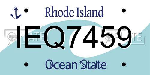 IEQ7459 Rhode Island License Plate