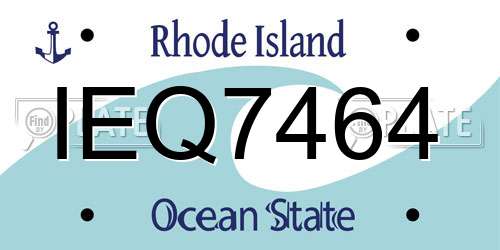 IEQ7464 Rhode Island License Plate