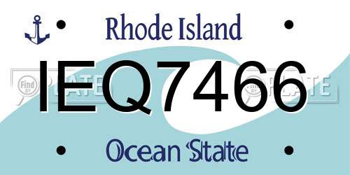 IEQ7466 Rhode Island License Plate