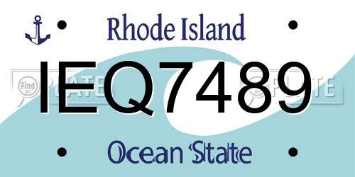IEQ7489 Rhode Island License Plate