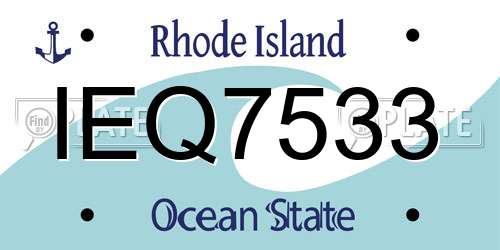 IEQ7533 Rhode Island License Plate