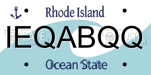 IEQABQQ Rhode Island License Plate