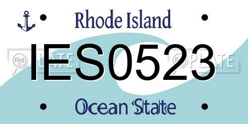 IES0523 Rhode Island License Plate