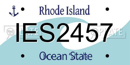IES2457 Rhode Island License Plate
