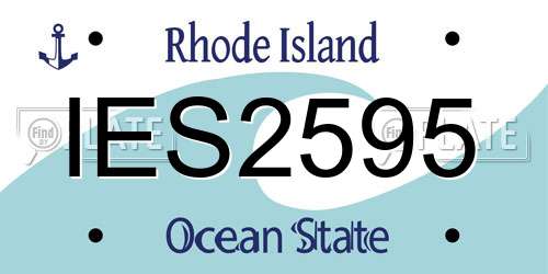 IES2595 Rhode Island License Plate