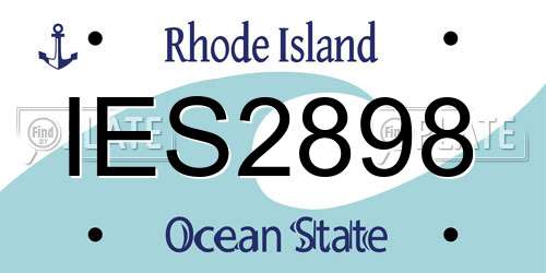 IES2898 Rhode Island License Plate
