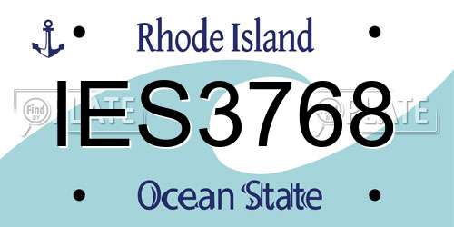 IES3768 Rhode Island License Plate