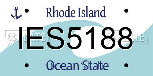 IES5188 Rhode Island License Plate
