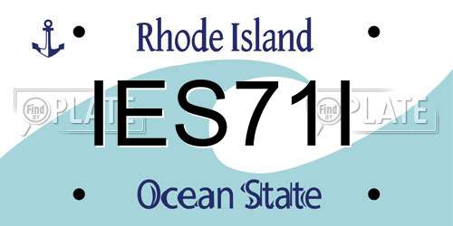 IES71I Rhode Island License Plate
