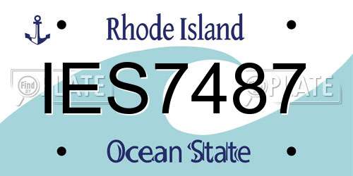 IES7487 Rhode Island License Plate