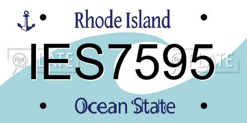 IES7595 Rhode Island License Plate