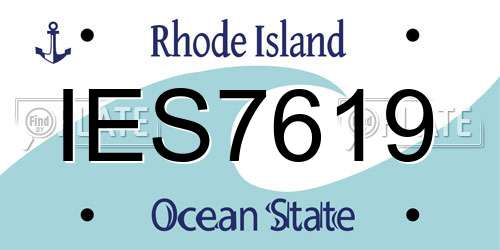 IES7619 Rhode Island License Plate