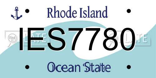 IES7780 Rhode Island License Plate