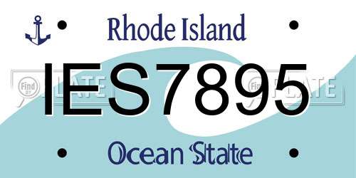 IES7895 Rhode Island License Plate