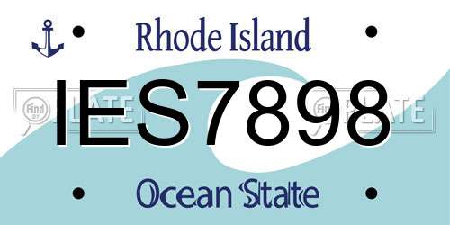 IES7898 Rhode Island License Plate