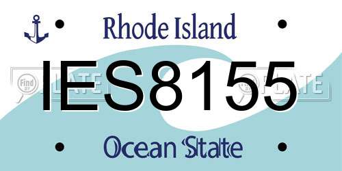 IES8155 Rhode Island License Plate