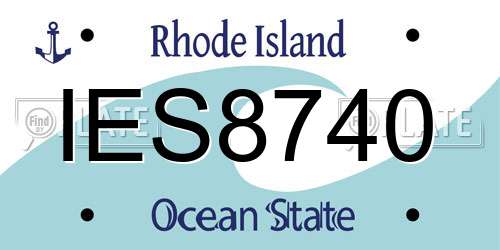 IES8740 Rhode Island License Plate
