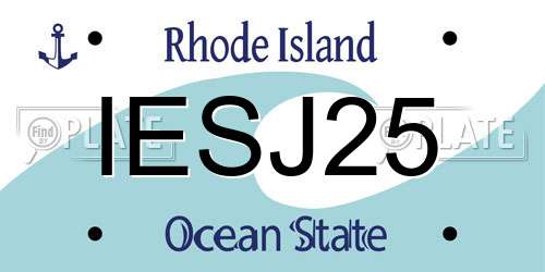 IESJ25 Rhode Island License Plate