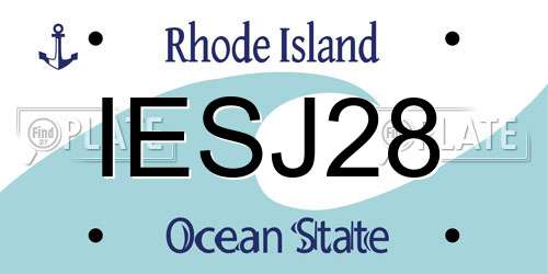IESJ28 Rhode Island License Plate