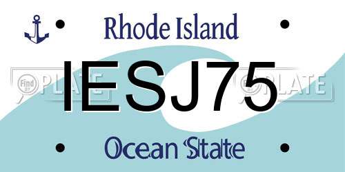 IESJ75 Rhode Island License Plate