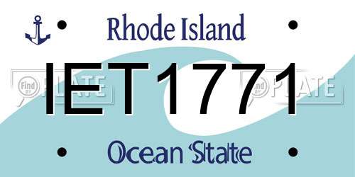 IET1771 Rhode Island License Plate
