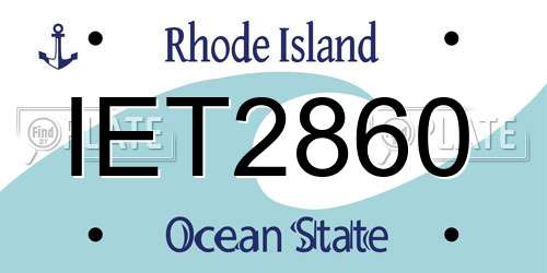 IET2860 Rhode Island License Plate