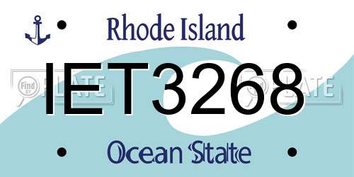 IET3268 Rhode Island License Plate