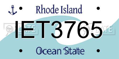 IET3765 Rhode Island License Plate