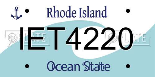 IET4220 Rhode Island License Plate