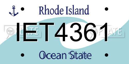 IET4361 Rhode Island License Plate