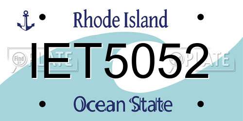 IET5052 Rhode Island License Plate