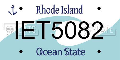 IET5082 Rhode Island License Plate