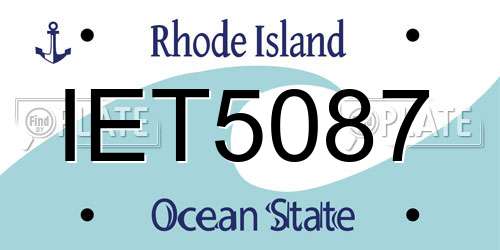 IET5087 Rhode Island License Plate