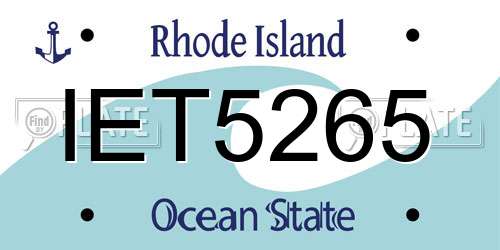 IET5265 Rhode Island License Plate