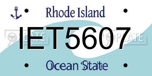 IET5607 Rhode Island License Plate