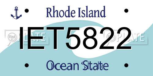 IET5822 Rhode Island License Plate