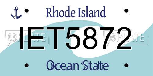 IET5872 Rhode Island License Plate