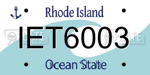 IET6003 Rhode Island License Plate