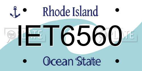IET6560 Rhode Island License Plate