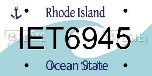 IET6945 Rhode Island License Plate