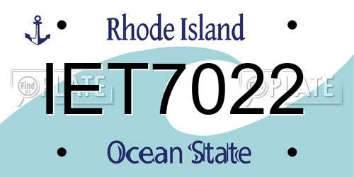 IET7022 Rhode Island License Plate