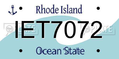 IET7072 Rhode Island License Plate
