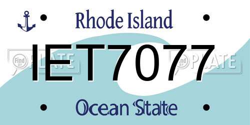 IET7077 Rhode Island License Plate