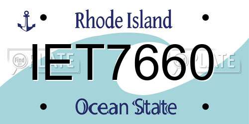 IET7660 Rhode Island License Plate