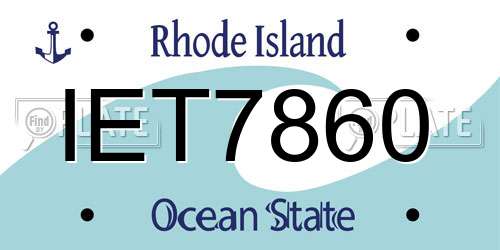 IET7860 Rhode Island License Plate