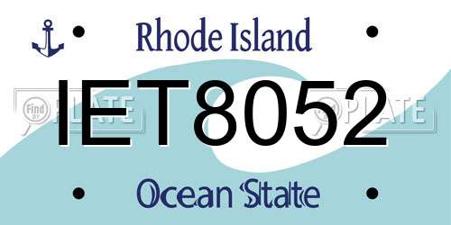 IET8052 Rhode Island License Plate