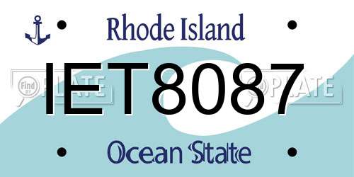 IET8087 Rhode Island License Plate