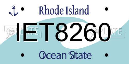 IET8260 Rhode Island License Plate