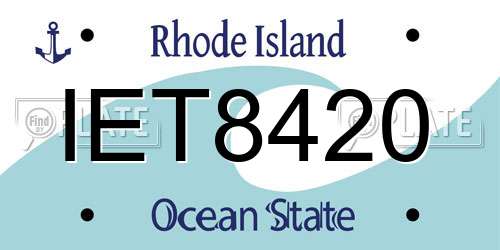 IET8420 Rhode Island License Plate